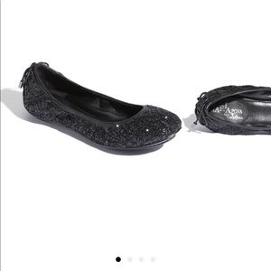Cole Haas “Air Bacara” Glitter Ballet Flats Black